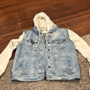 Denim Vest with Hoodie
